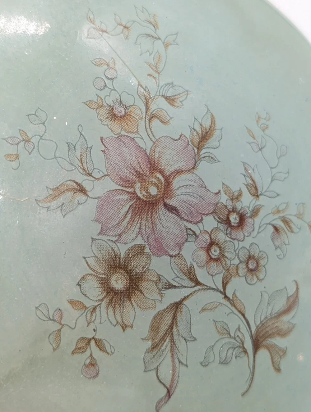 Vintage Green Floral Hand Carved Alabaster Hinged Trinket Dish